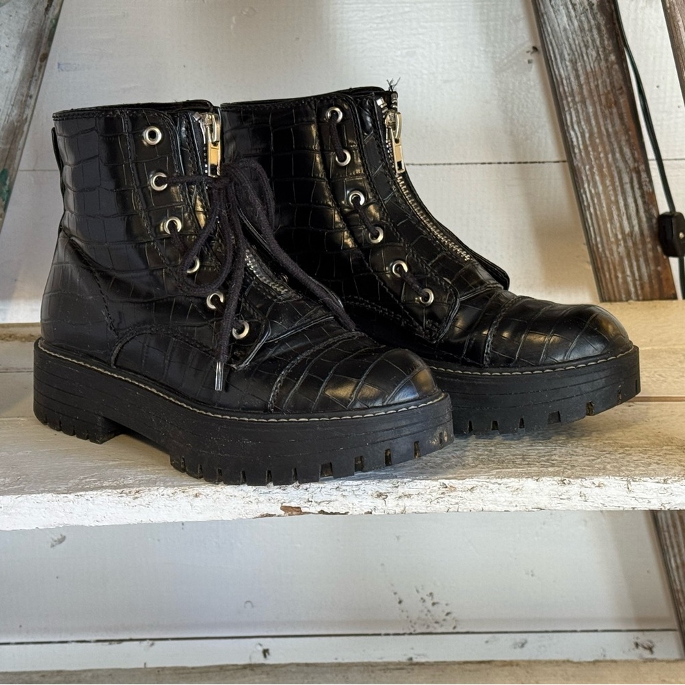 Sugar Black Combat Boots